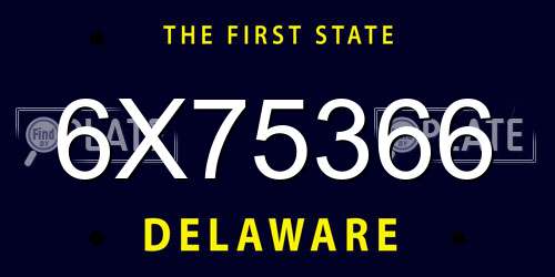 6X75366 Delaware License Plate