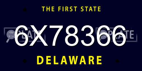 6X78366 Delaware License Plate