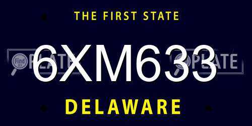 6XM633 Delaware License Plate