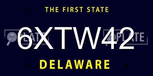 6XTW42 Delaware License Plate