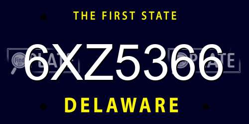 6XZ5366 Delaware License Plate