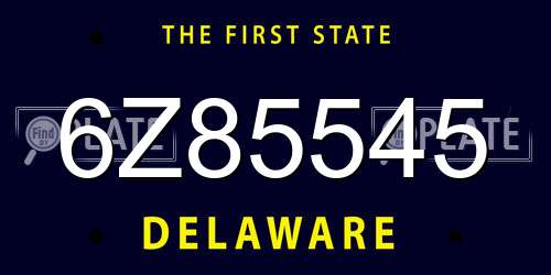 6Z85545 Delaware License Plate