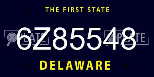 6Z85548 Delaware License Plate
