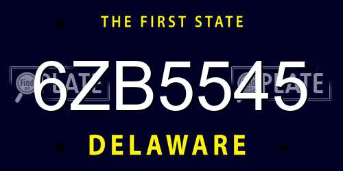 6ZB5545 Delaware License Plate