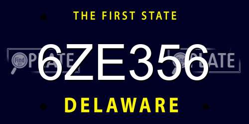 6ZE356 Delaware License Plate