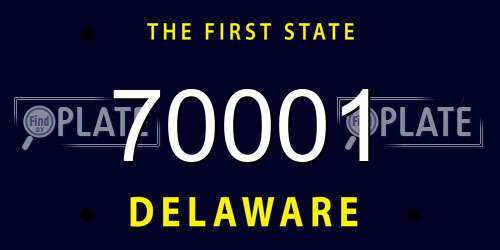 70001 Delaware License Plate