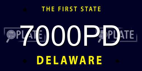7000PD Delaware License Plate