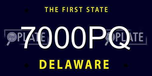 7000PQ Delaware License Plate