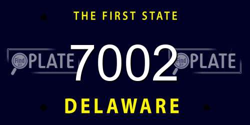 7002 Delaware License Plate