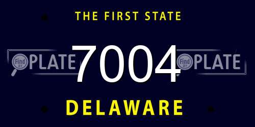 7004 Delaware License Plate
