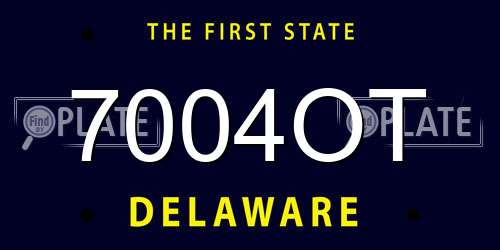 7004OT Delaware License Plate