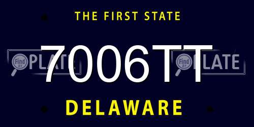 7006TT Delaware License Plate