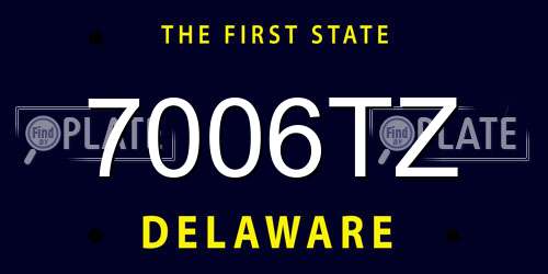 7006TZ Delaware License Plate