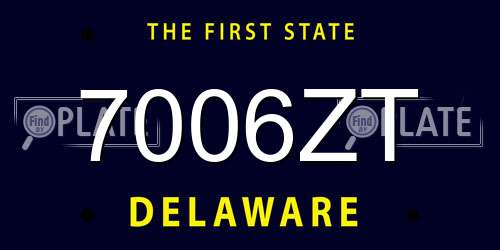 7006ZT Delaware License Plate