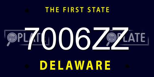 7006ZZ Delaware License Plate