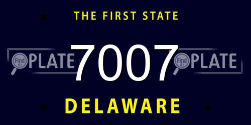 7007 Delaware License Plate