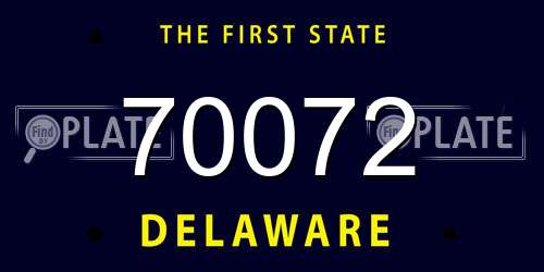 70072 Delaware License Plate