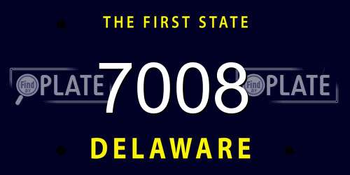7008 Delaware License Plate