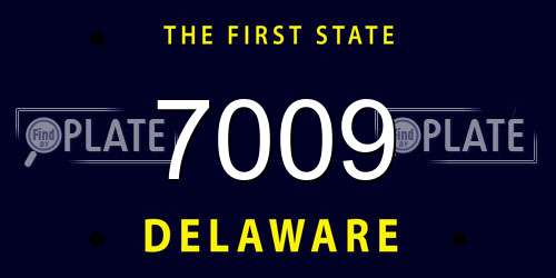 7009 Delaware License Plate