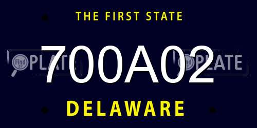 700A02 Delaware License Plate