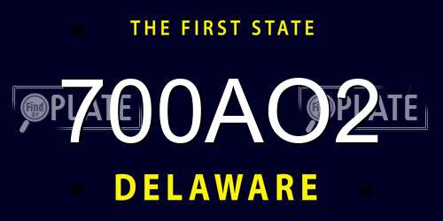 700AO2 Delaware License Plate