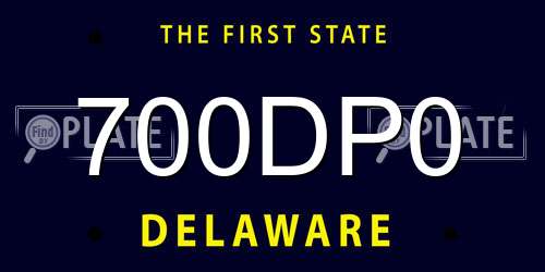700DP0 Delaware License Plate