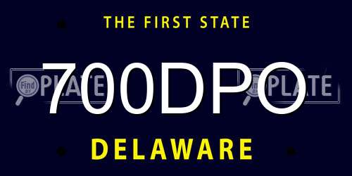 700DPO Delaware License Plate