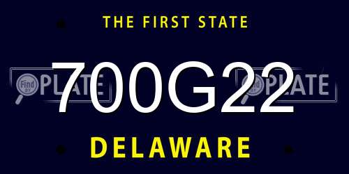 700G22 Delaware License Plate