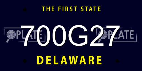 700G27 Delaware License Plate