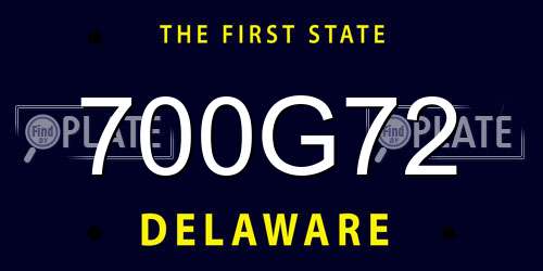 700G72 Delaware License Plate