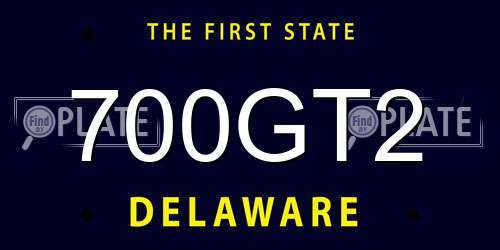 700GT2 Delaware License Plate