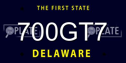 700GT7 Delaware License Plate
