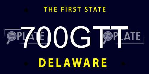 700GTT Delaware License Plate