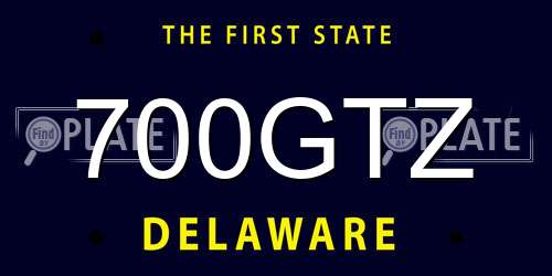 700GTZ Delaware License Plate