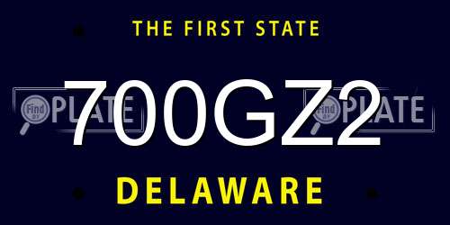 700GZ2 Delaware License Plate