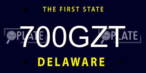 700GZT Delaware License Plate