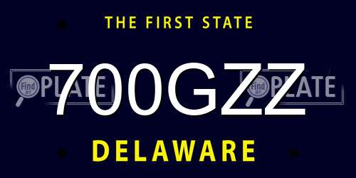 700GZZ Delaware License Plate
