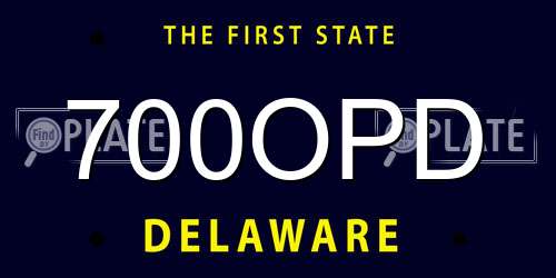 700OPD Delaware License Plate
