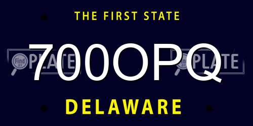 700OPQ Delaware License Plate