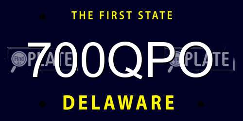 700QPO Delaware License Plate