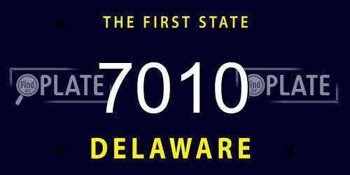 7010 Delaware License Plate