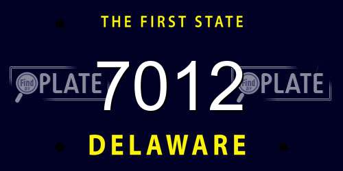 7012 Delaware License Plate