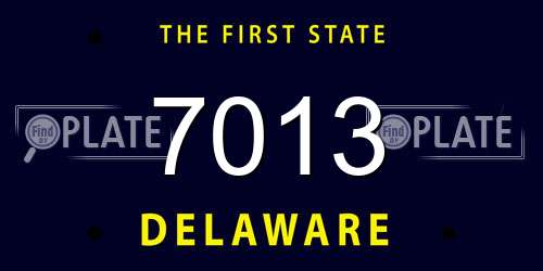 7013 Delaware License Plate