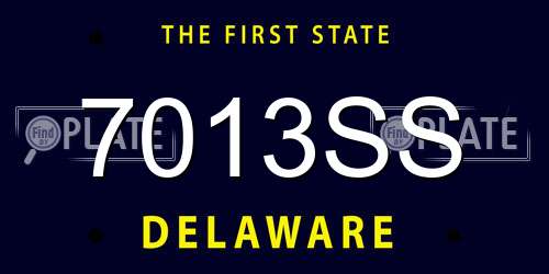 7013SS Delaware License Plate