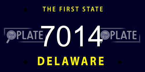 7014 Delaware License Plate