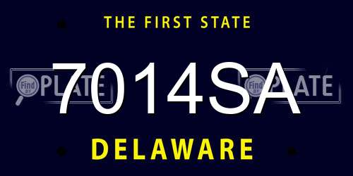 7014SA Delaware License Plate