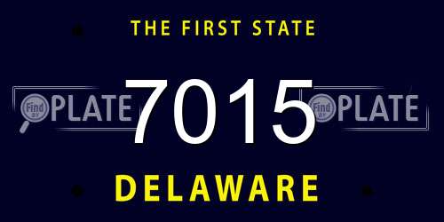 7015 Delaware License Plate
