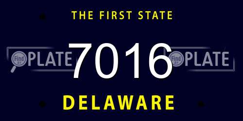 7016 Delaware License Plate
