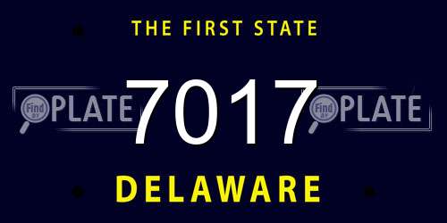 7017 Delaware License Plate