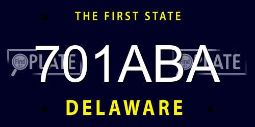 701ABA Delaware License Plate